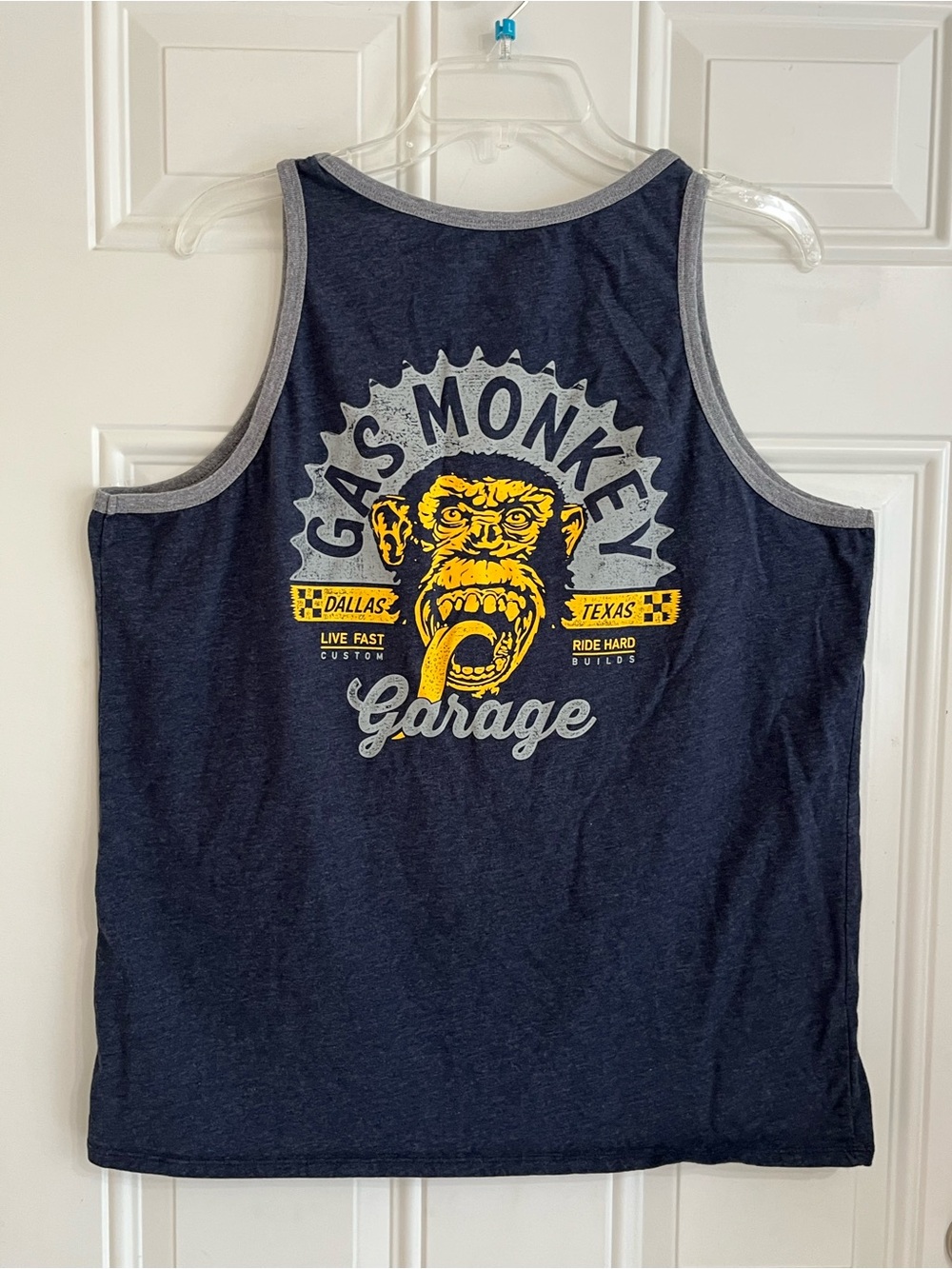 Gas Monkey Garage Blue Tank Top Size XL Dallas Texas Sleeveless Graphic Tee 1557